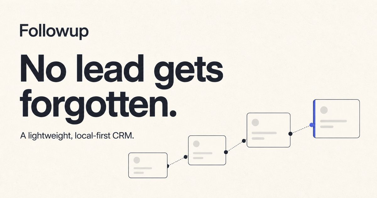 Followup CRM: no lead gets forgotten
